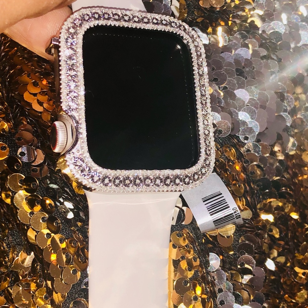 NEW Apple Watch 7 series 45mm REAL genuine natural diamond bezel NOT CZ …